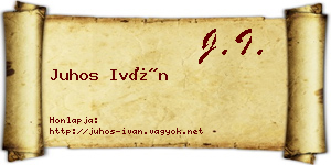 Juhos Iván névjegykártya